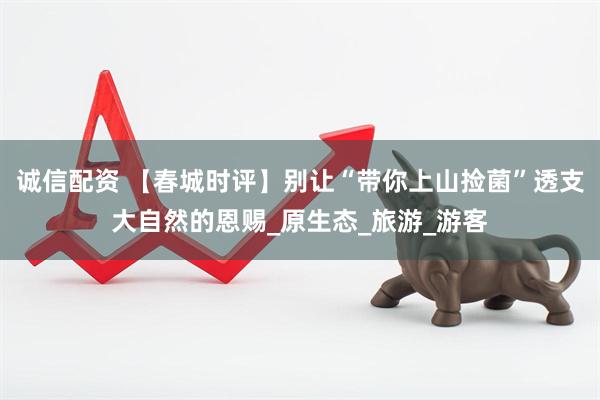诚信配资 【春城时评】别让“带你上山捡菌”透支大自然的恩赐_原生态_旅游_游客